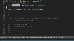 Advent of Code 2021 - Day 6 - TypeScript