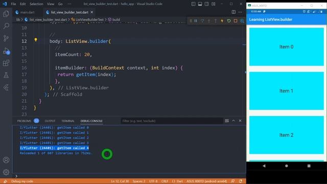 Listview builder Flutter - Optimized, on-demand dynamic list of items