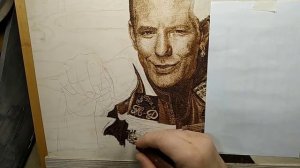 Выжигание по дереву. 2 часа за 1,20сек. Woodburning time lapse.