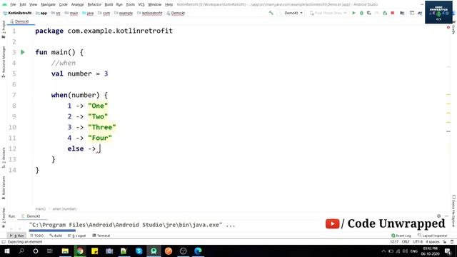 Kotlin WHEN as an Expression | Android Kotlin Tutorials for Beginners | Updated 2020