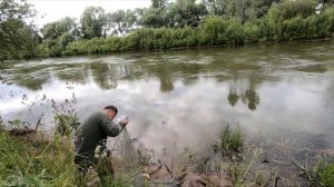 Рыбалка кастинговой сетью в Удмуртии. Парашут Американского типа в диаметре 6 метров.