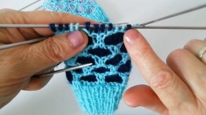 Красивый #узор спицами  "Большие Соты" по кругу ?#вязаниеспицами #носки