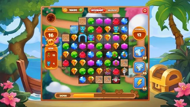 Праздник весны 12 уровень [Сокровища Пиратов бонусный мир] смотреть онлайн