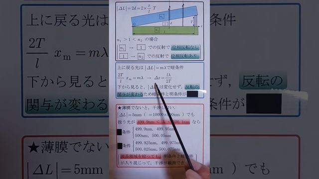 物理 417 楔形薄膜干渉