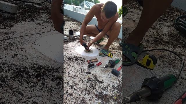 Монтаж ПВХ аэратора на мембраной кровле топ