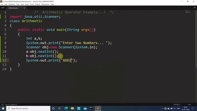 Java Arithmetic Operators Example | Learn Coding
