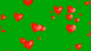 Сердечки летящие вверх на зеленом и черном фоне - футаж для видео монтажа. | Бесплатные футажи.
