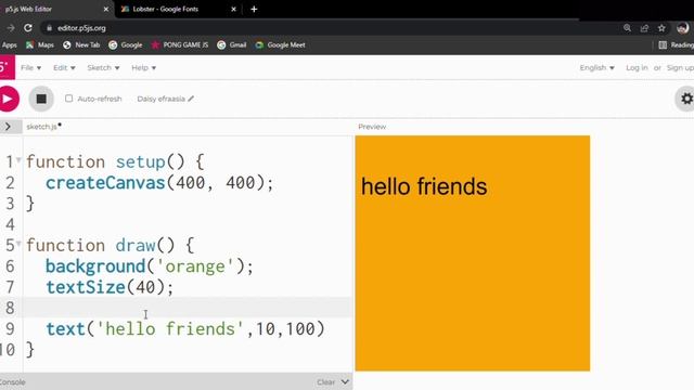Text & Fonts - P5.js tutorial | CODING TIME