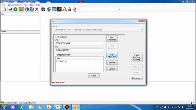 Неудачная прописка ключа для Renault Megan 3 RenOLink 1.87. смотреть онлайн