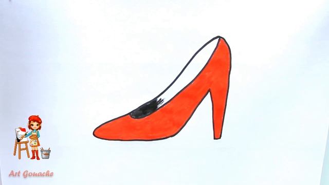 HOW TO DRAW A PICTURE of ladies shoes and COLOR it? КАК НАРИСОВАТЬ КАРТИНКУ туфельки? смотреть онлайн