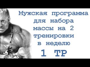 Мужская программа для набора массы на 2 тренировки в неделю (1 тр)
