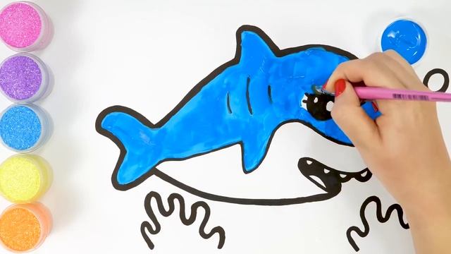 Акула, раскраски и рисование для детей смотреть онлайн