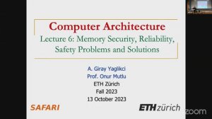 Computer Architecture - Lecture 6: Memory Security, Reliability Problems and Solutions (Fall 2023)