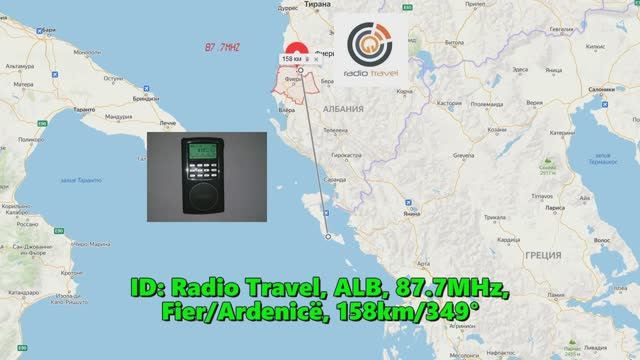 01.07.2016 15:31UTC, [Tropo], Radio Travel, Албания, 87.7МГц, 158км