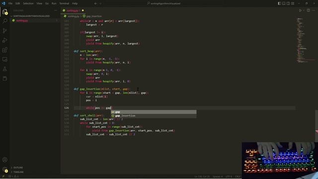 ASMR - 8 different sorting algorithms visualized in Python - No Talking