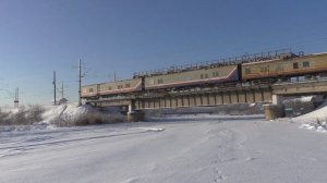 Электровоз ЭП2К-279 С Почтовым Поездом на о.п. Палкино-2 по мосту через р.Исеть СвЖД РЖД