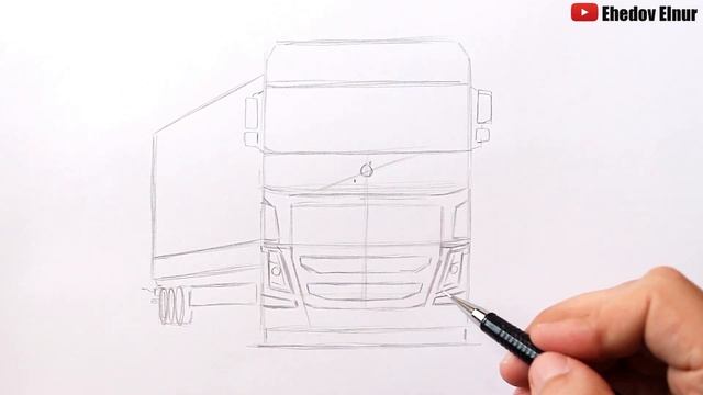 Как нарисовать фуру Вольво | Уроки рисования | Рисунки смотреть онлайн