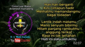 R - L ( CINTA LUAR BIASA / ANDMESH KAMALENG ) MUSIK kARAOKE