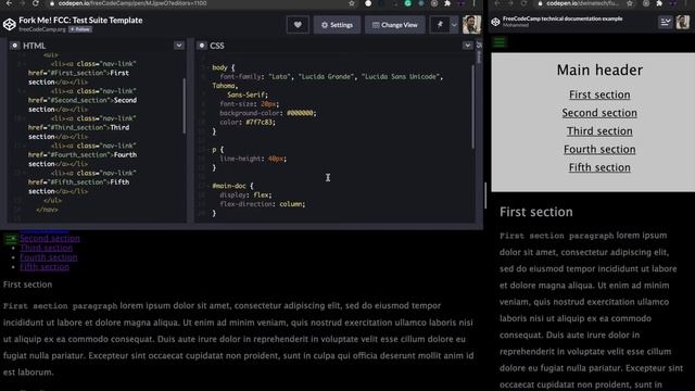Build A Technical Documentation Page | Responsive Web Design Projects | FreeCodeCamp only HTML & CS