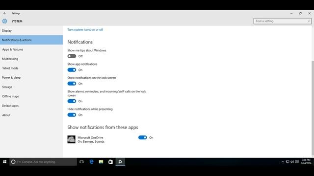 6. Персонализация Центр действий в Windows 10