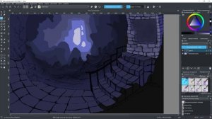 процесс рисования на одном слое в крита