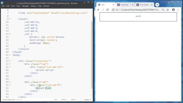 Bootstrap Grid System | Bootstrap 4 Tutorial For Beginners смотреть онлайн