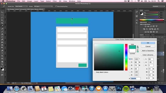Photoshop CC Tutorial - Flat Design Contact Form (Interface) смотреть онлайн