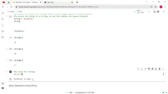 Python(Colab)...String datatype in Python