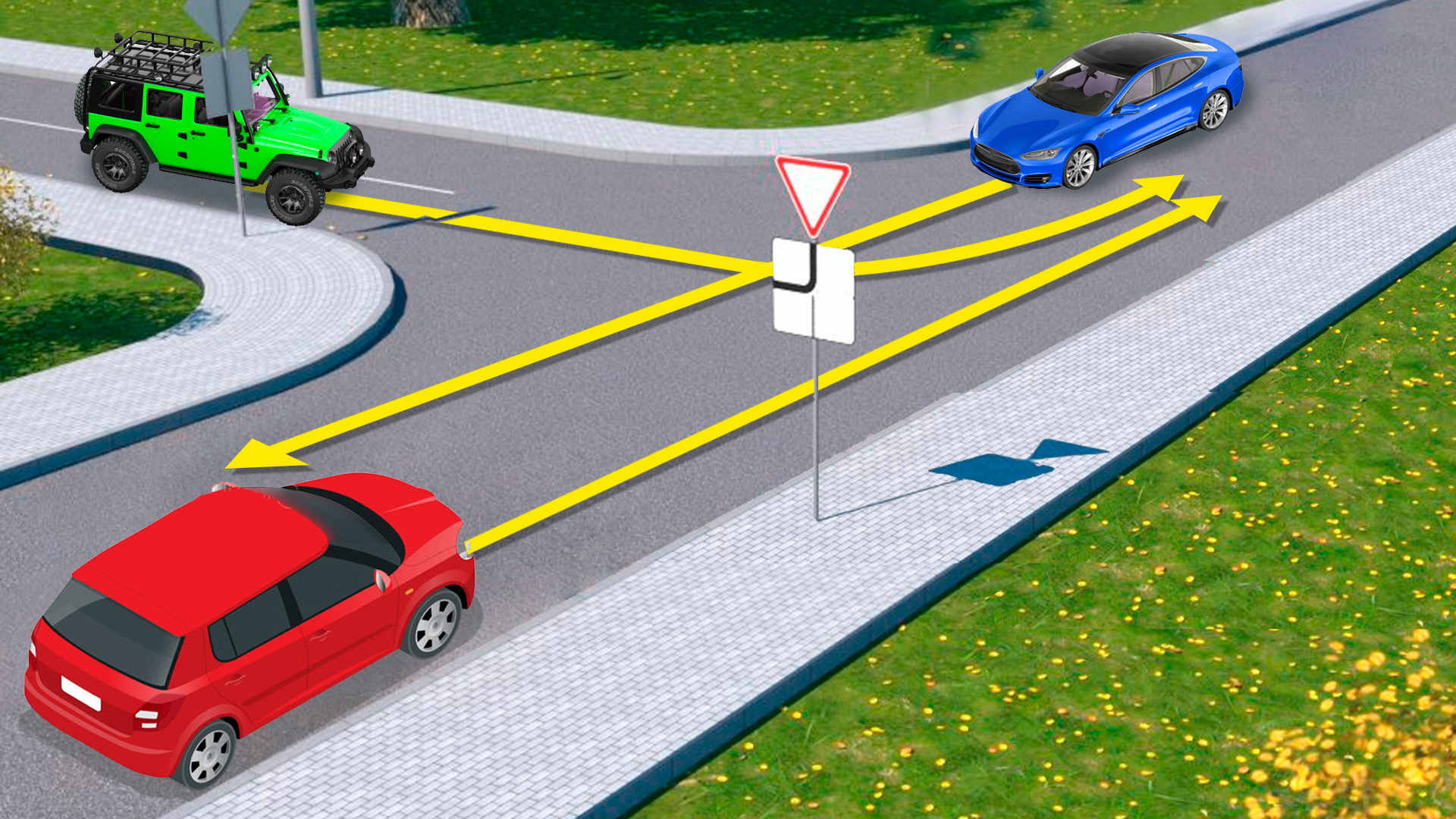Зеленый автомобиль проедет перекресток. Многополосный т-образный перекресток. ПДД парковка т образный перекресток. Кто проедет перекресток первым. Проектирование т образного перекрестка.