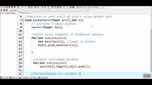 How to sort an array using bucket sort in c++