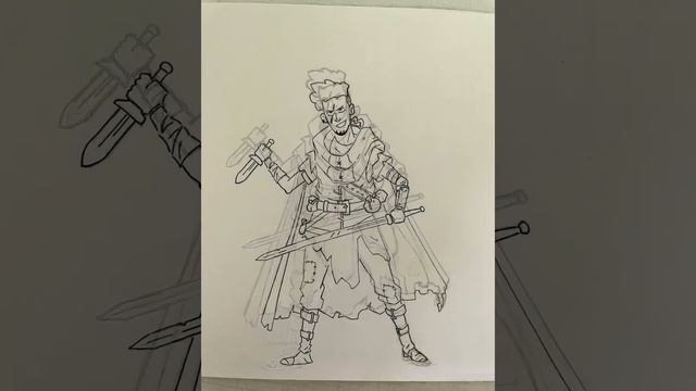 Pen and Ink Warrior Drawing Timelapse