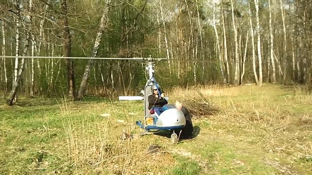 раскрутка ротора автожира Виктора Сухова\pre-rotator rotor autogyro Viktor Sukhov