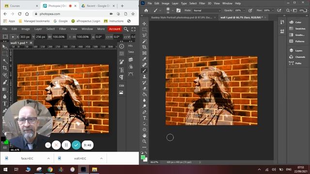 Banksy Graffiti Portrait in Photopea vs Photoshop смотреть онлайн