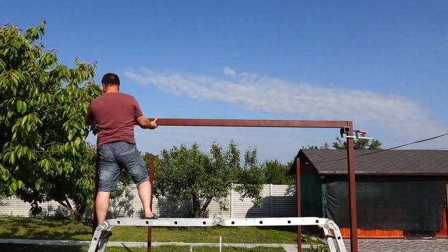 Навес из металла и профлиста своими руками