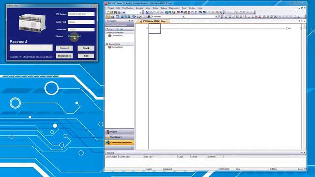 Unlock password PLC Mitsubishi FX Series | Read password PLC FX