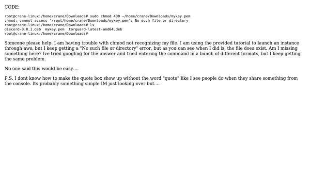 chmod 400 command returning "No such file смотреть онлайн
