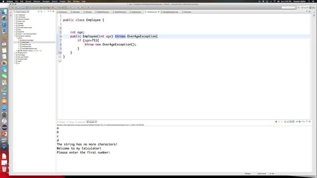 Java: Exception Handling - User Defined Exception смотреть онлайн