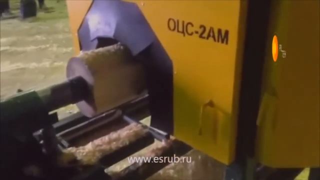 Станок для оцилиндровки бревна ОЦС-2АМ ✧ Оцилиндровочный станок на производстве|