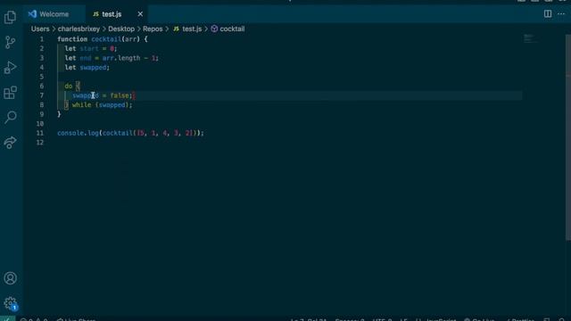 Cocktail Sort JavaScript