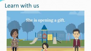 learn English through cartoon ( present continuous tense ) on-going action