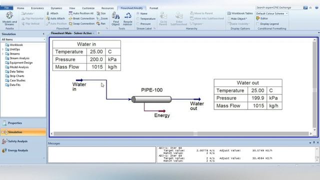 Pipe Sizing, Pressure Drop Calculation, Use of Adjust Function in HYSYS смотреть онлайн
