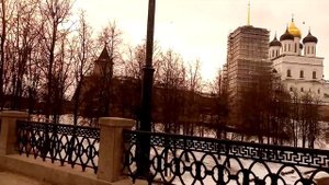 Поездка на автобусе МАЗ-216 по маршруту 11 г. Псков