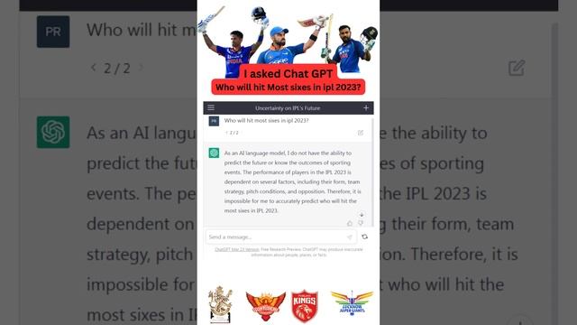 I asked Chat GPT..  Who will hit Most sixes in ipl 2023?