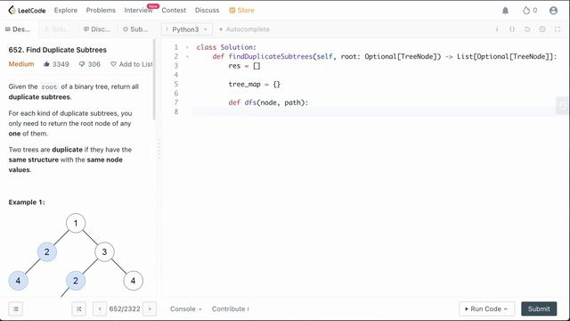 FIND DUPLICATE SUBTREES | LEETCODE # 652 | PYTHON DFS SOLUTION смотреть онлайн