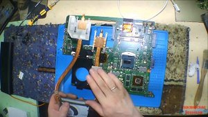 ноутбук ASUS разборка, чистка и замена термопасты и термопрокладок