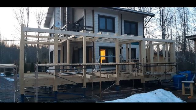 Пристройка веранды к дому. смотреть онлайн