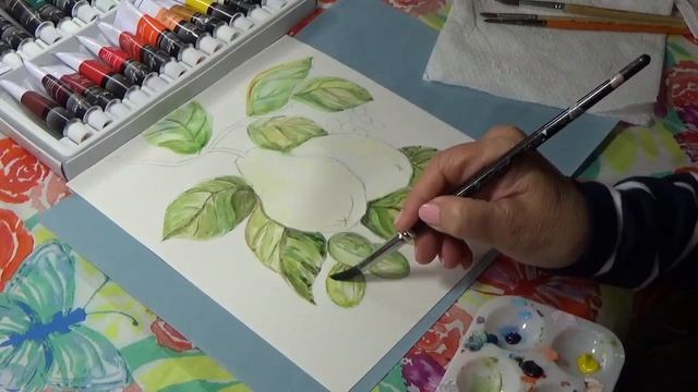 Рисуем натюрморт Груши и ягоды смотреть онлайн