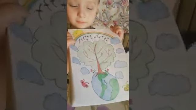 Рисунок к дню Земли. смотреть онлайн