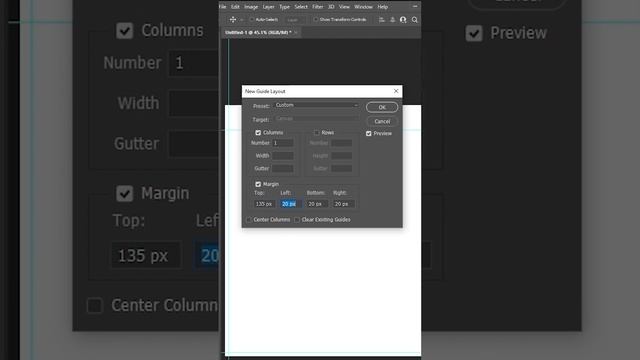 Guides for social media post in Photoshop - Instagram Portrait Size