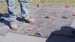 Штампованный бетон. Видеозапись процесса выполнения работ.